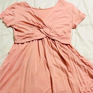 PinkBlush Pink Draped Front Maternity Top- Size XL